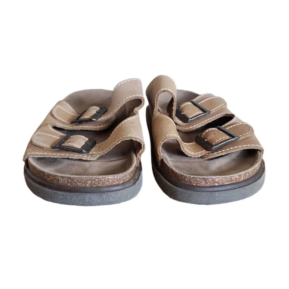GH Bass & Co D Tan BELMAR Double Strap Sandals Men's Size 13M Made in Italy